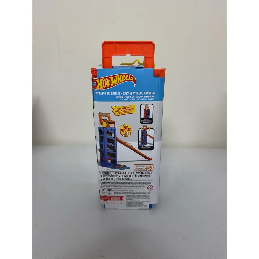 Hot Wheels City Speed & Go Garage Playset with 2 Cars 2026 Edition